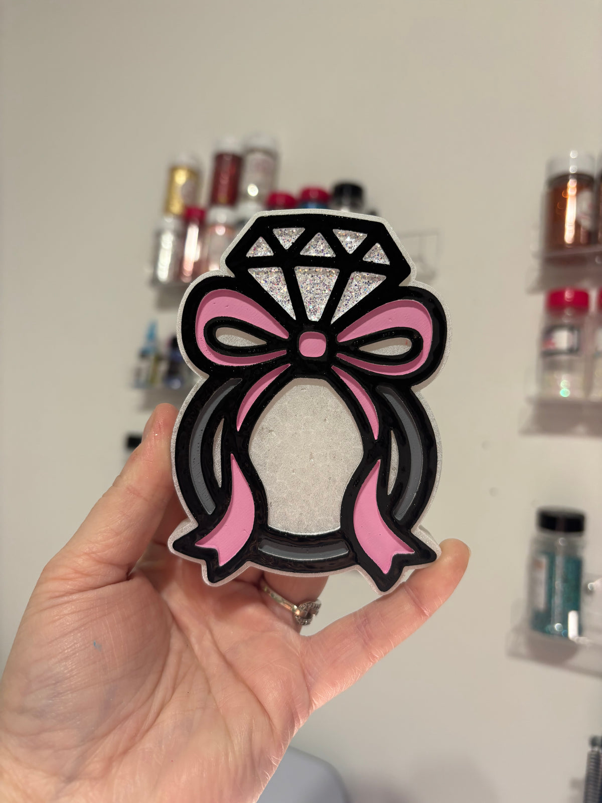 Diamond ring with bow