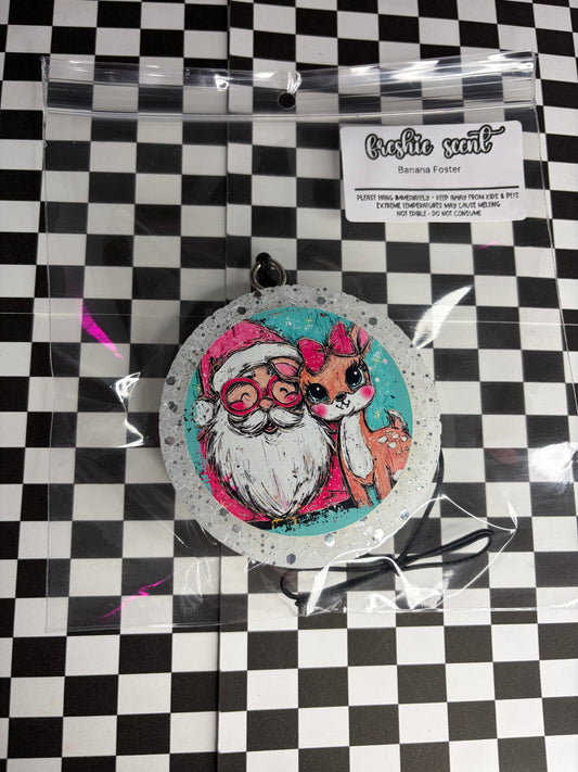 Rts Santa deer round banana foster