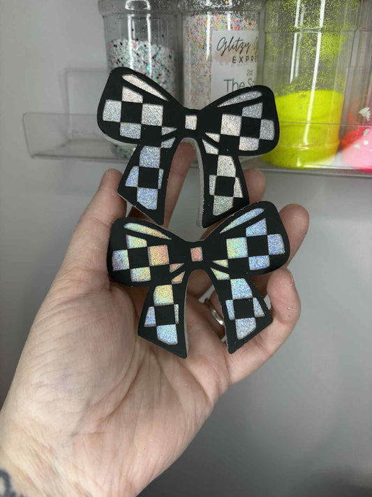 Checkered Bow vent clips