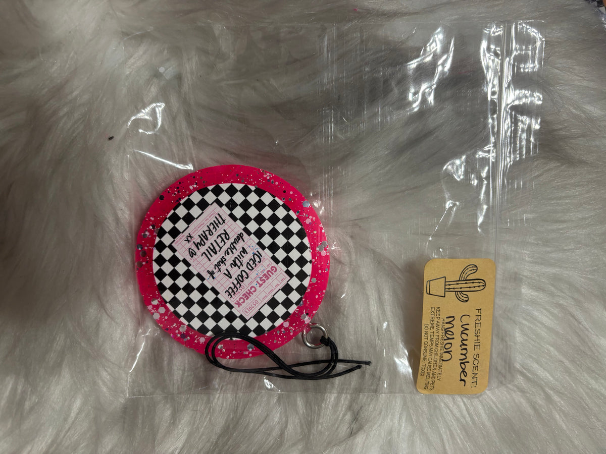 Retail therapy cucumber melon round - Ready To Ship