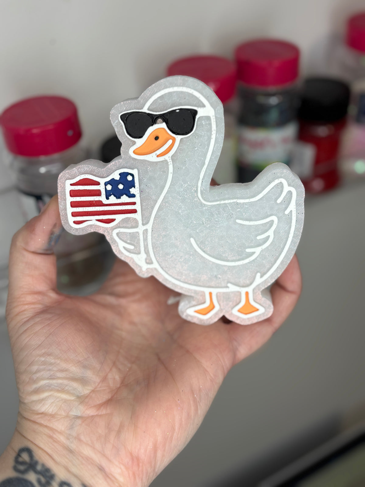 Goose with flag