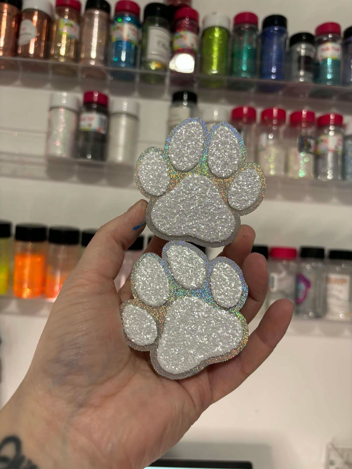 Paw print bow clips