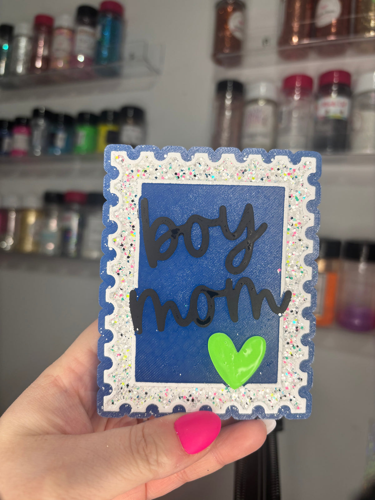 Boy mom stamp