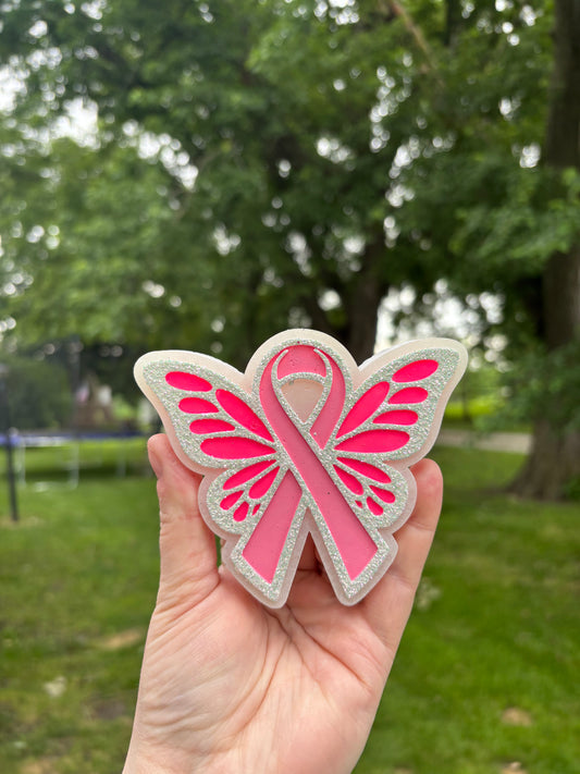 Breast cancer ribbon butterfly